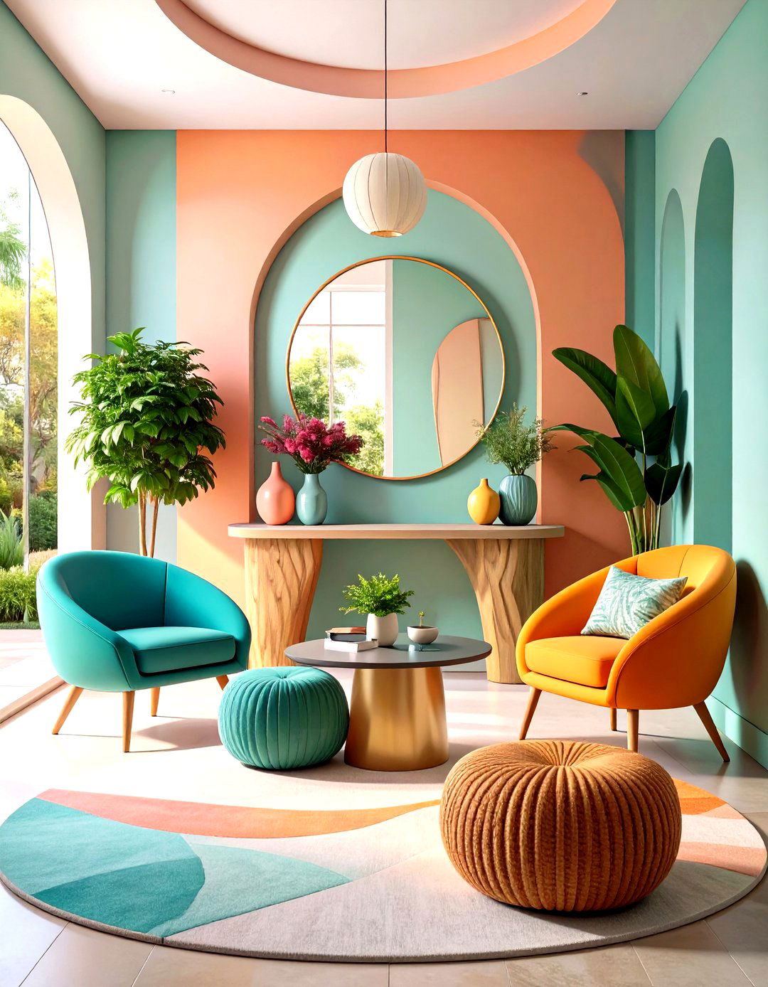 Curved Furniture Modern Entryway Design - 20 Modern Entryway Ideas