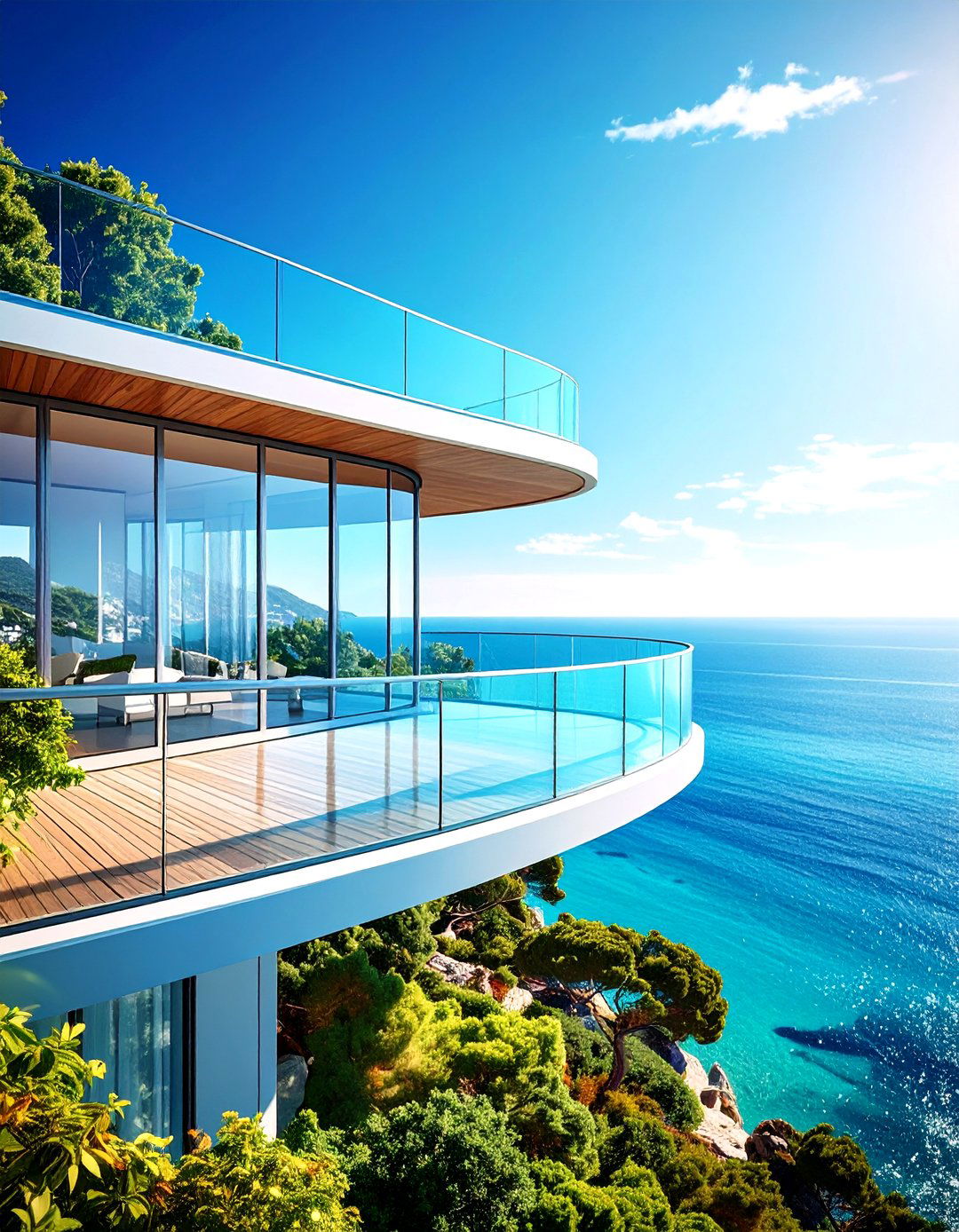 Curved Glass Balconies that Embrace the View - 20 Glass Balcony Design Ideas