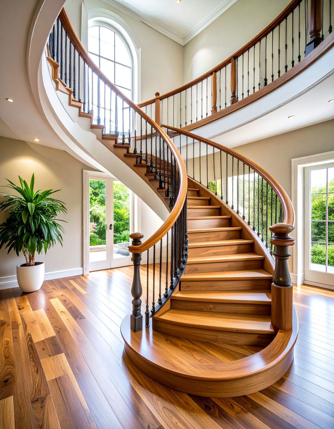 Curved Handrail Stair Railing Design - 20 Stair Railing Ideas