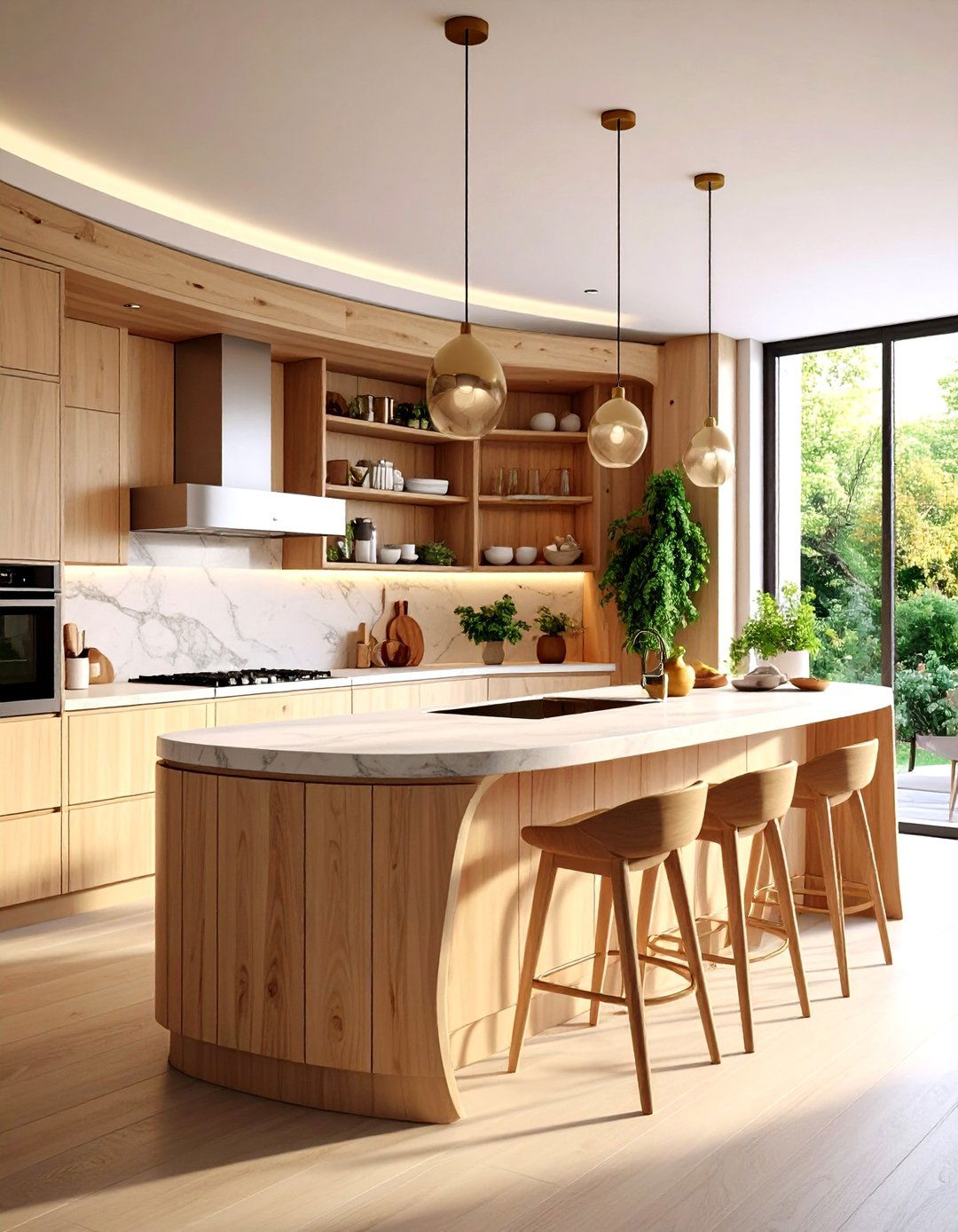 Curved Italian Kitchen Design with Organic Flow - 20 Italian Kitchen Design Ideas