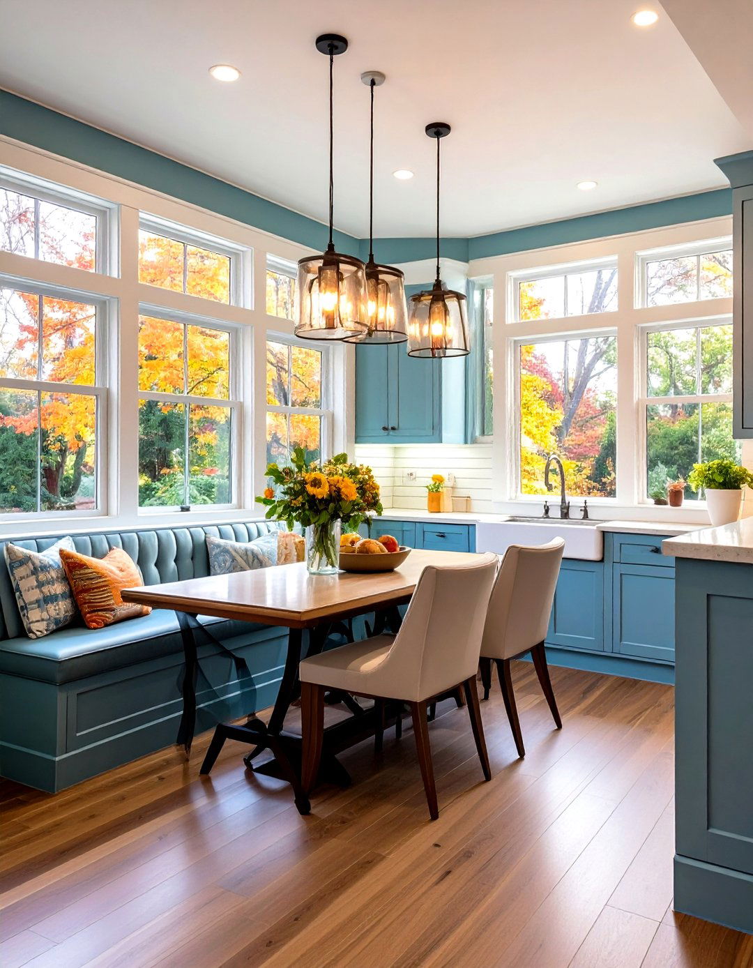 Curved Kitchen Wainscoting for Breakfast Nook Intimacy - 20 Kitchen Wainscoting Ideas