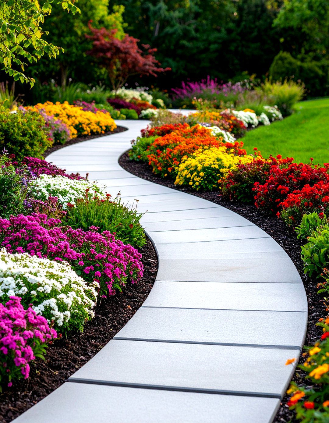 Curved Path - 20 Sloped Walkway Ideas