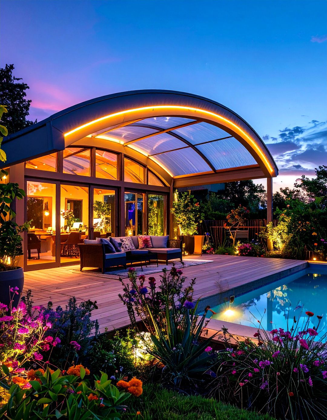 Curved Polycarbonate Awning Deck Roof - 20 Deck Roof Ideas