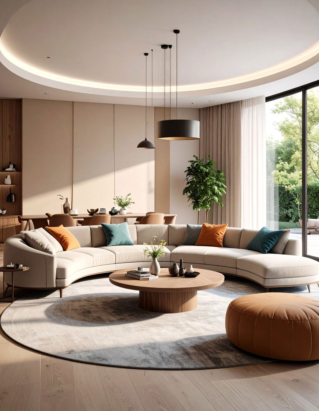 Curved Sectional Conversation Living Room Nook - 20 Living Room Nook Ideas