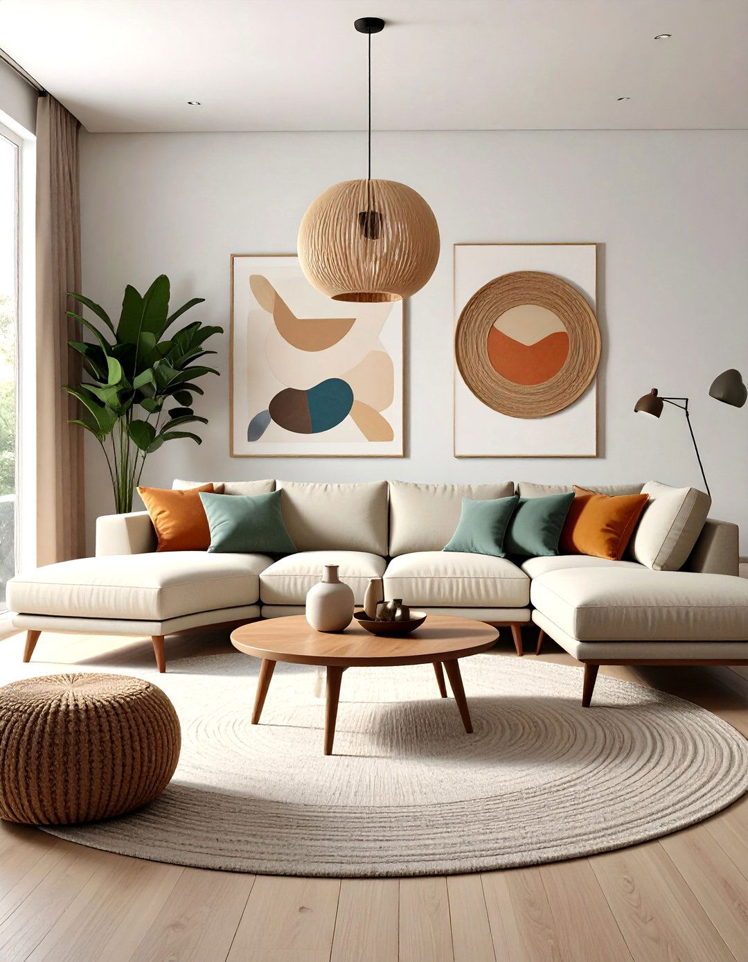 Curved Sofa Mid Century Modern Living Room - 20 Mid-Century Modern Living Room Ideas