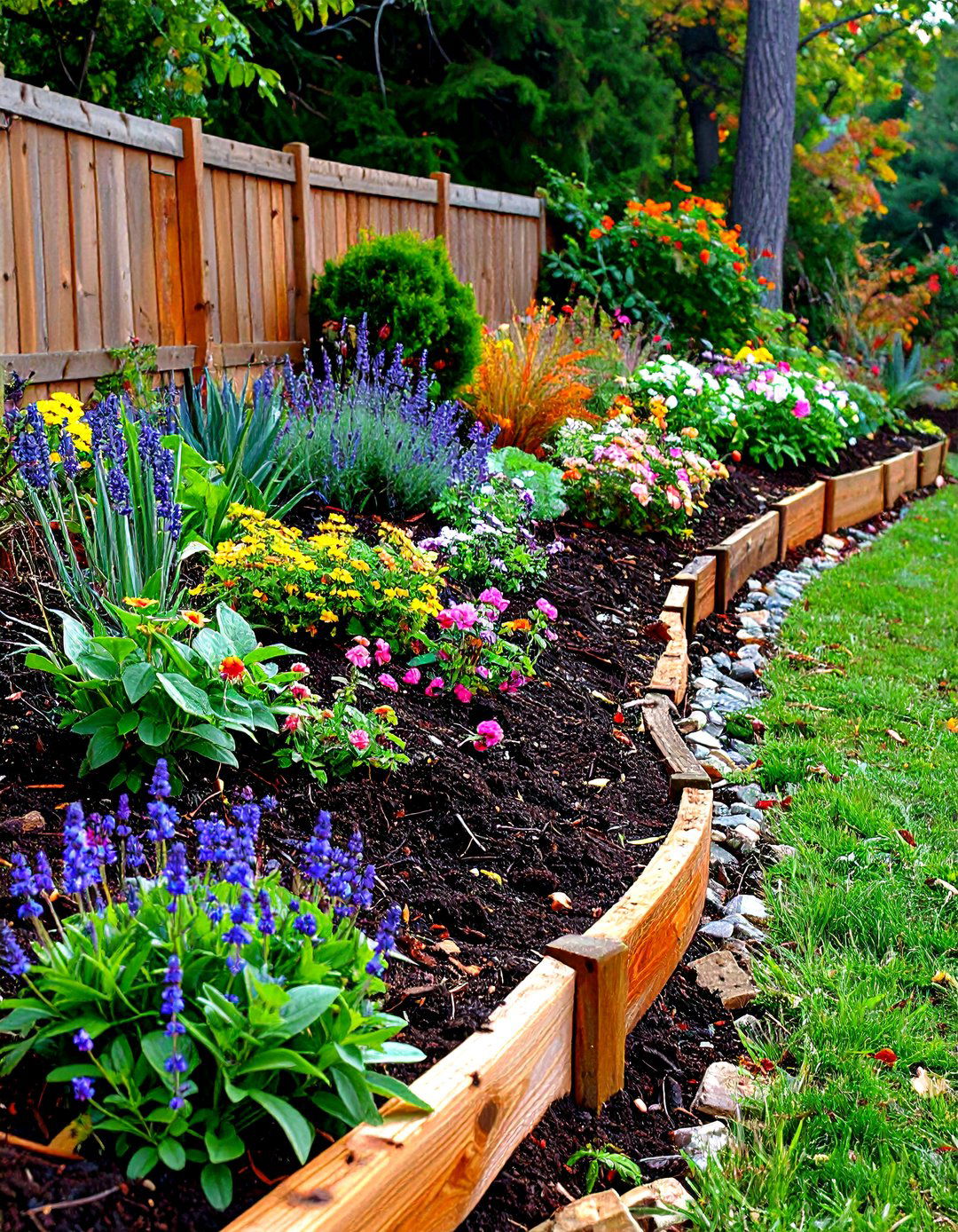 Curved Timber Retaining Wall Feature - 20 Retaining Wall Ideas for Sloped Backyard