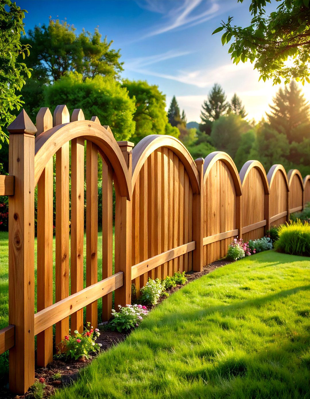 Curved Wood Fence Artistic Design - 20 Wood Fence Ideas