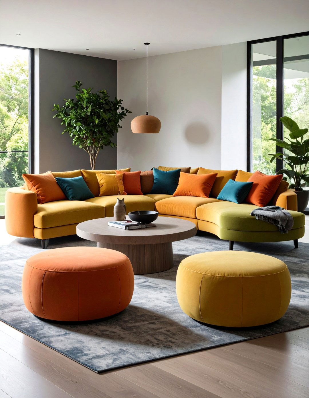 Curved and Rounded Furniture for Autumn Comfort - 20 Fall Living Room Ideas