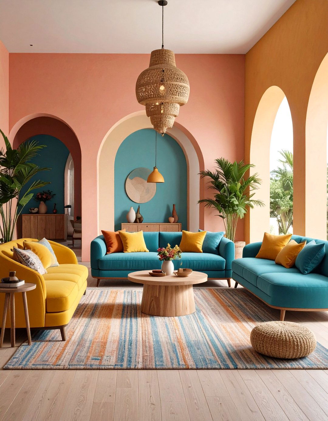Curved and Rounded Furniture - 20 Spanish Style Living Room Ideas