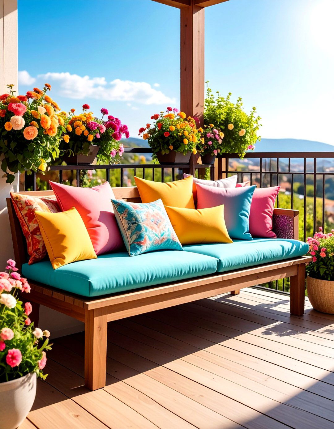 Cushioned Seating - 20 Small Balcony Ideas