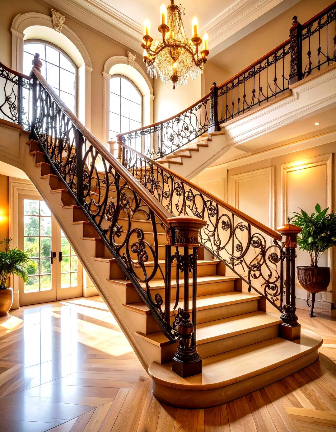 Custom Artistic Metal Stair Railing - 20 Stair Railing Ideas