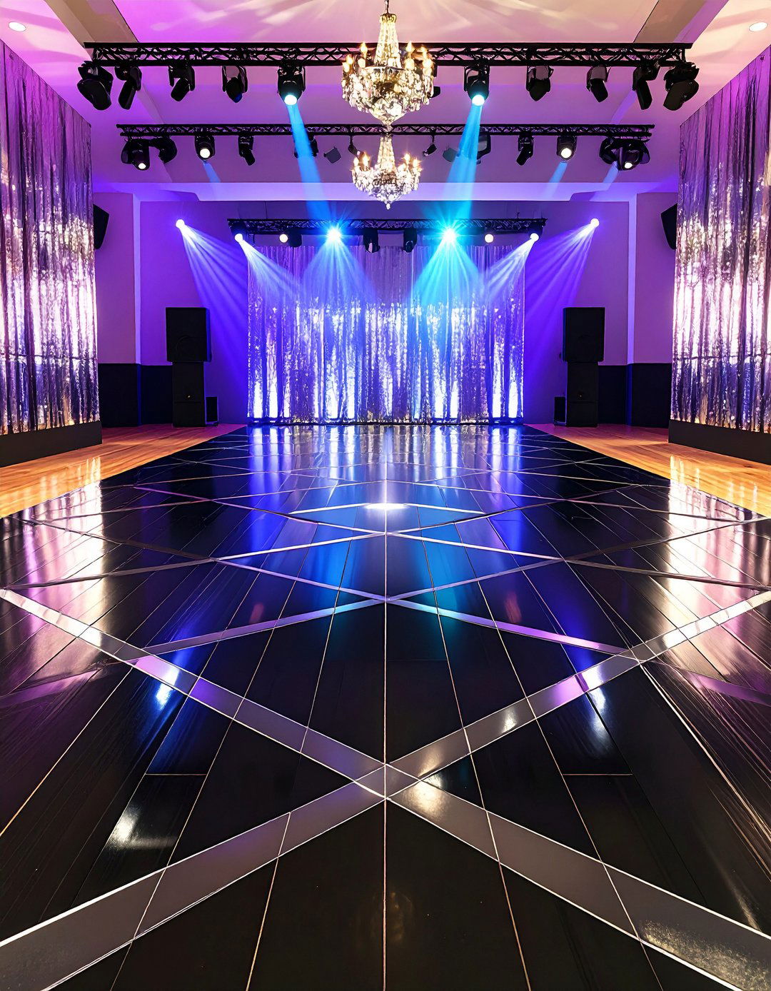 Custom Black Dance Floor Vinyl for a Black Themed Wedding - 20 Black-Themed Wedding Ideas