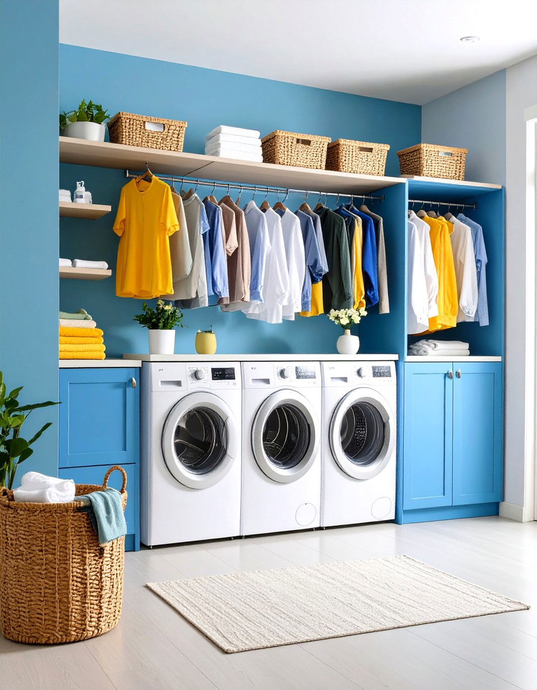 Custom Built In Laundry Closet with Tailored Storage - 20 Laundry Closet Ideas