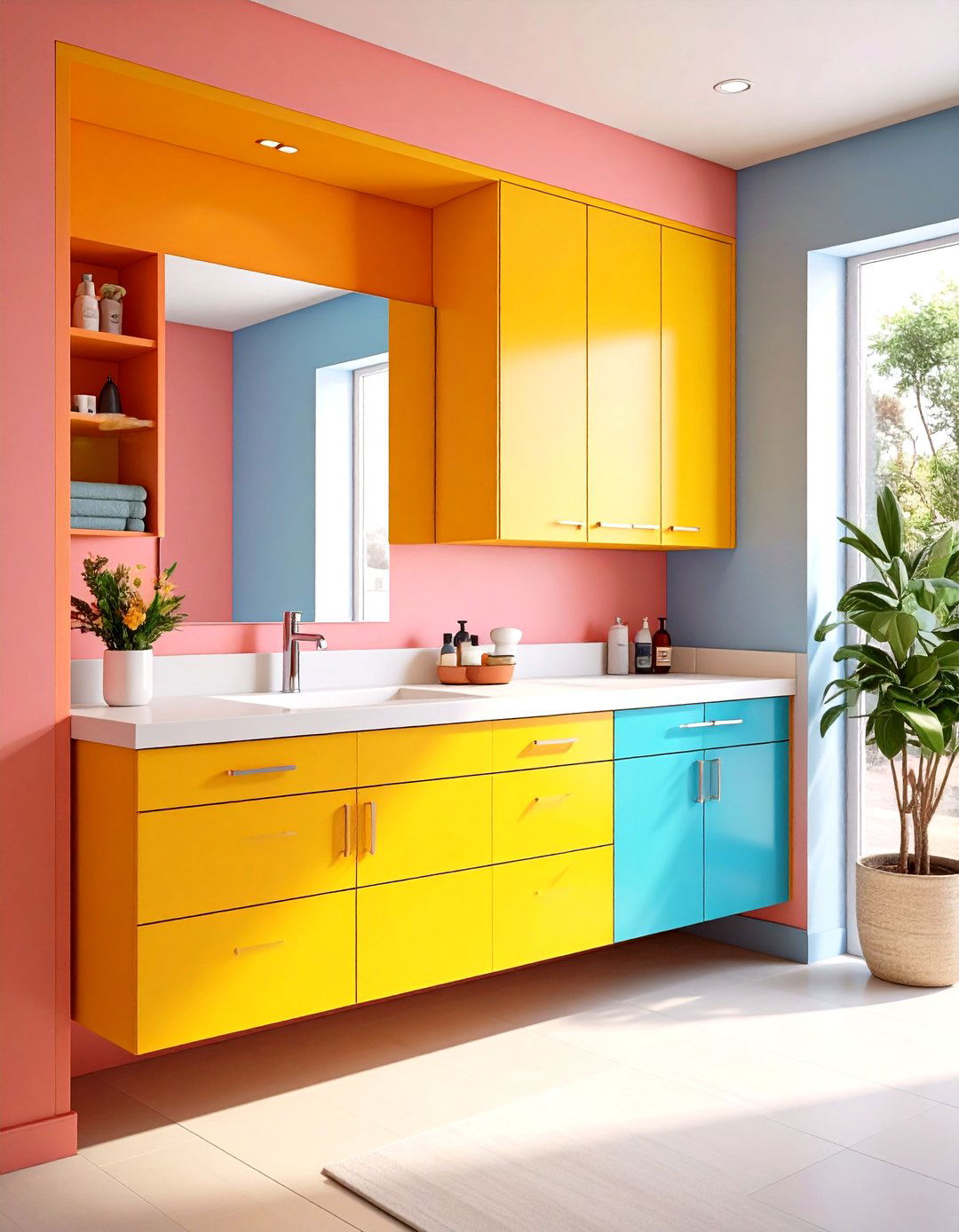 Custom Built In Vanity Nook - 20 Small Bathroom Vanity Ideas