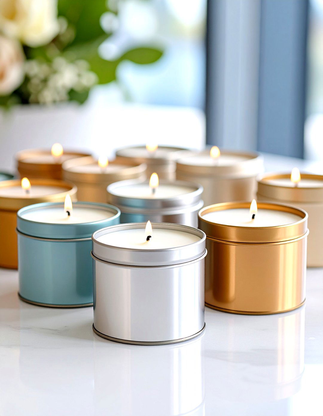 Custom Candle Wedding Favors in Elegant Tins - 20 Wedding Favors Ideas