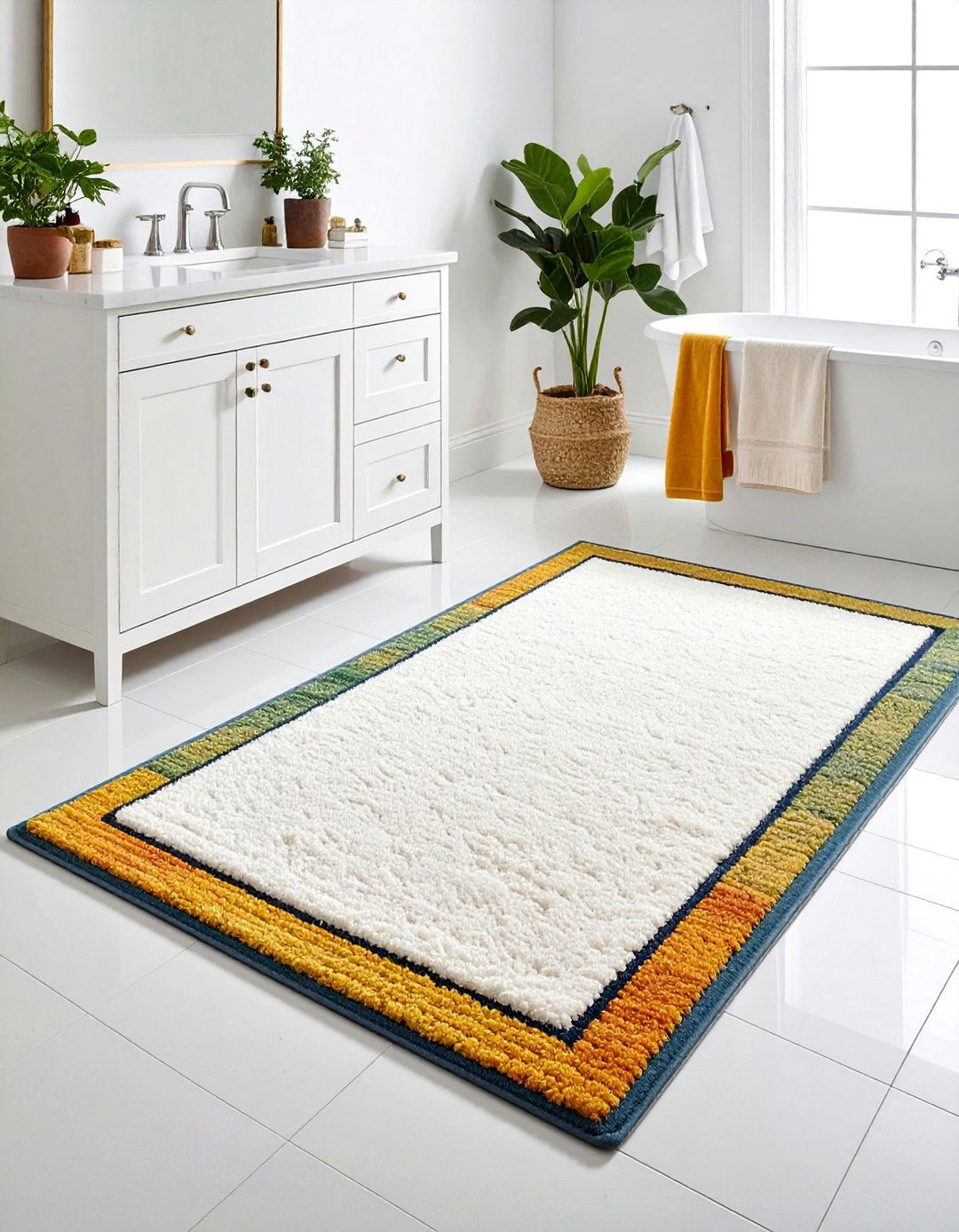 Custom Cut to Size Bathroom Rug Solution - 20 Bathroom Rug Ideas