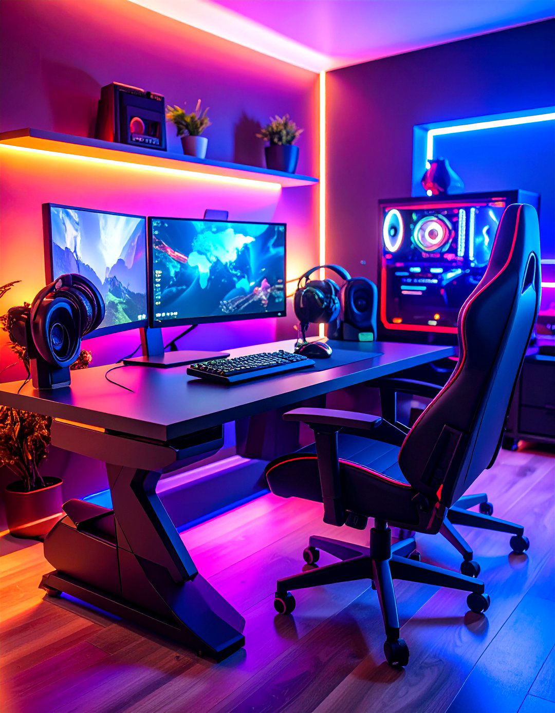 Custom Gaming Desk - 20 Video Game Room Ideas