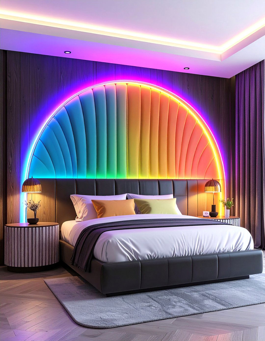 Custom Headboard with Ball Arch - 20 Soccer Themed Bedroom Ideas