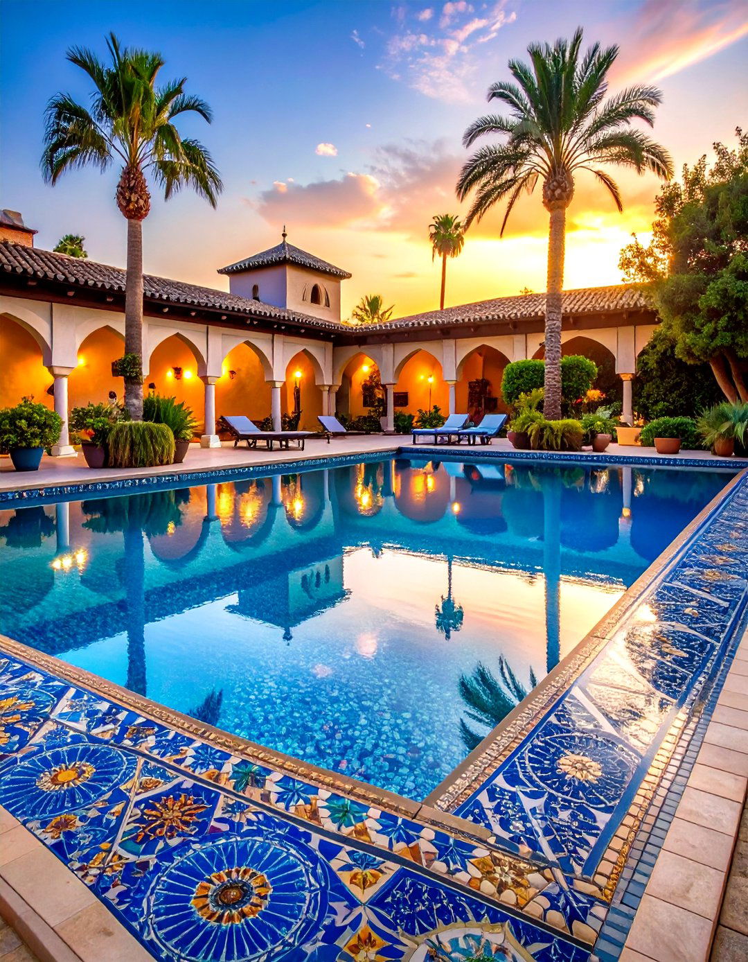 Custom Mosaic Waterline Pool Tile Artistry - 20 Waterline Pool Tile Ideas