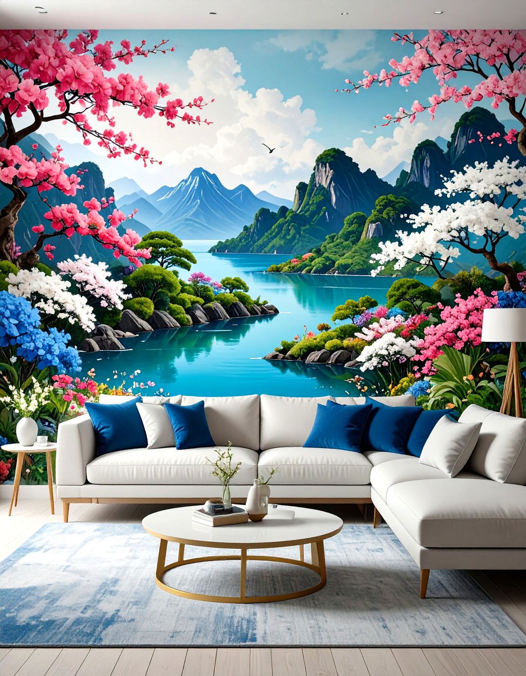 Custom Mural Living Room Wallpaper - 20 Living Room Wallpaper Ideas