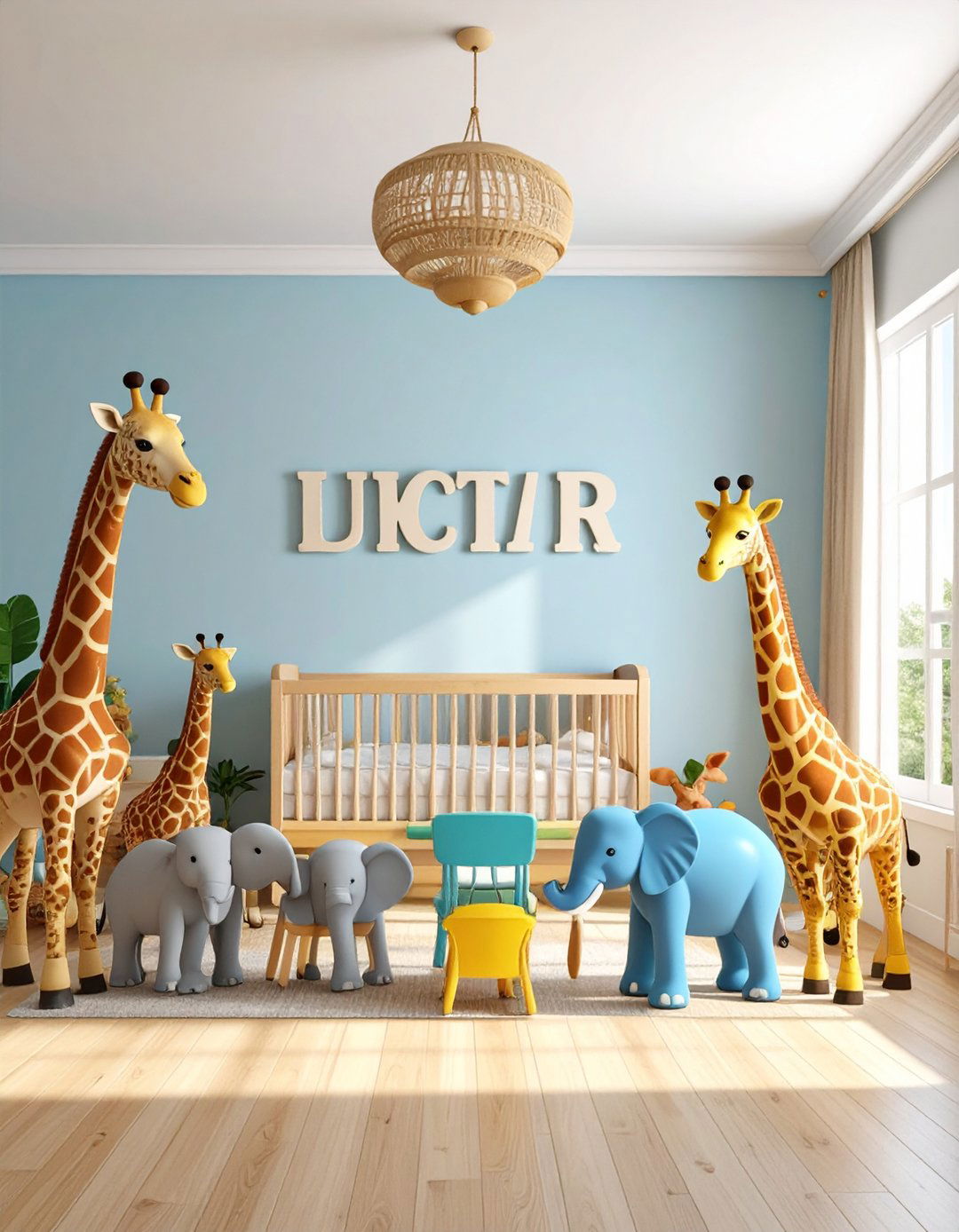 Custom Name Sign with Safari Motif - 20 Safari Nursery Decor Ideas