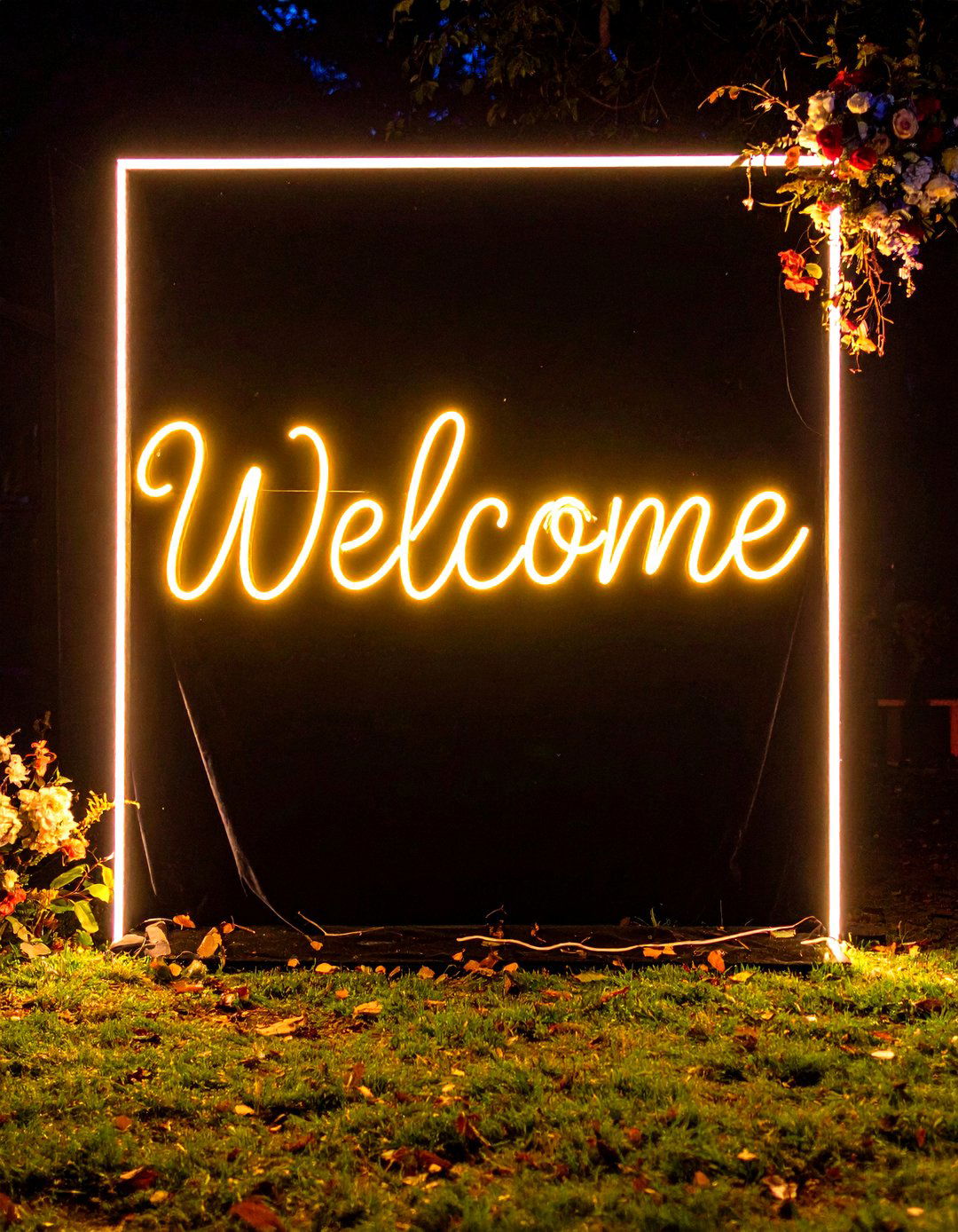 Custom Neon Wedding Welcome Sign with Vibrant LED Lighting - 20 Wedding Welcome Sign Ideas