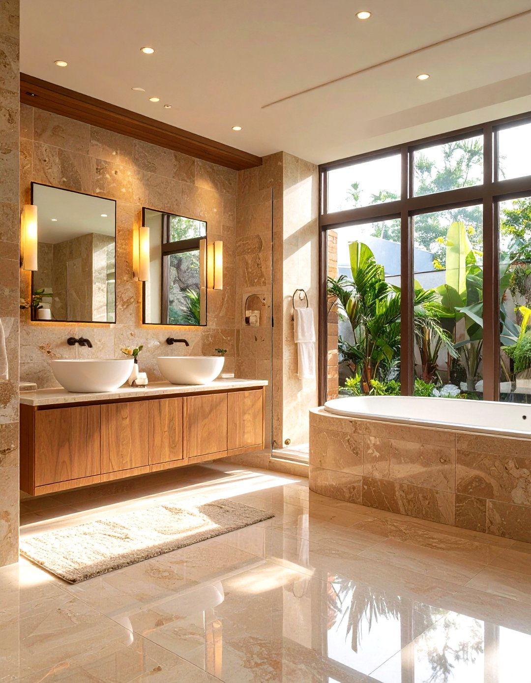 Custom Travertine Design Features - 20 Travertine Tile Bathroom Ideas