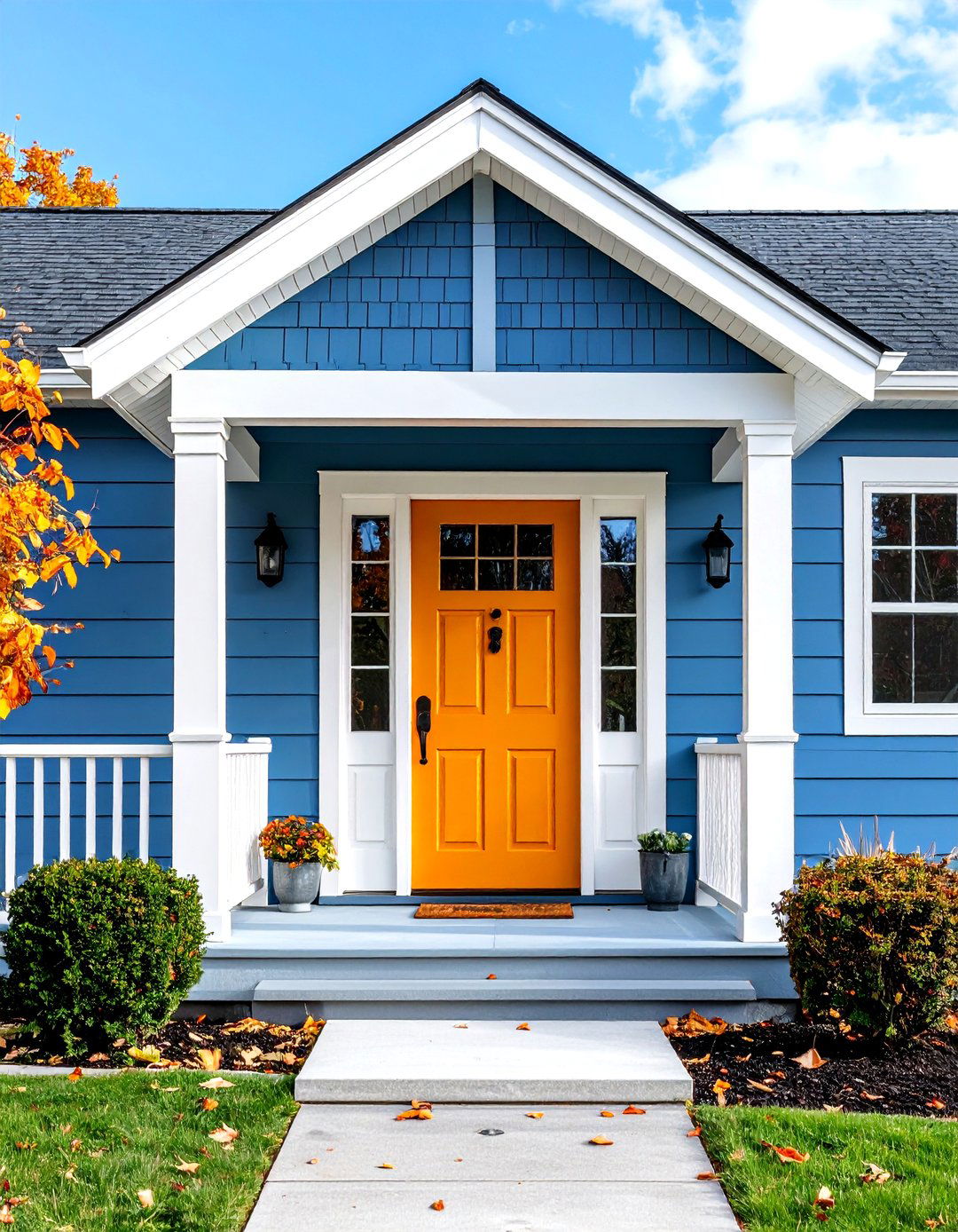 Customization Opportunities - 20 Blue House Siding With White Trim