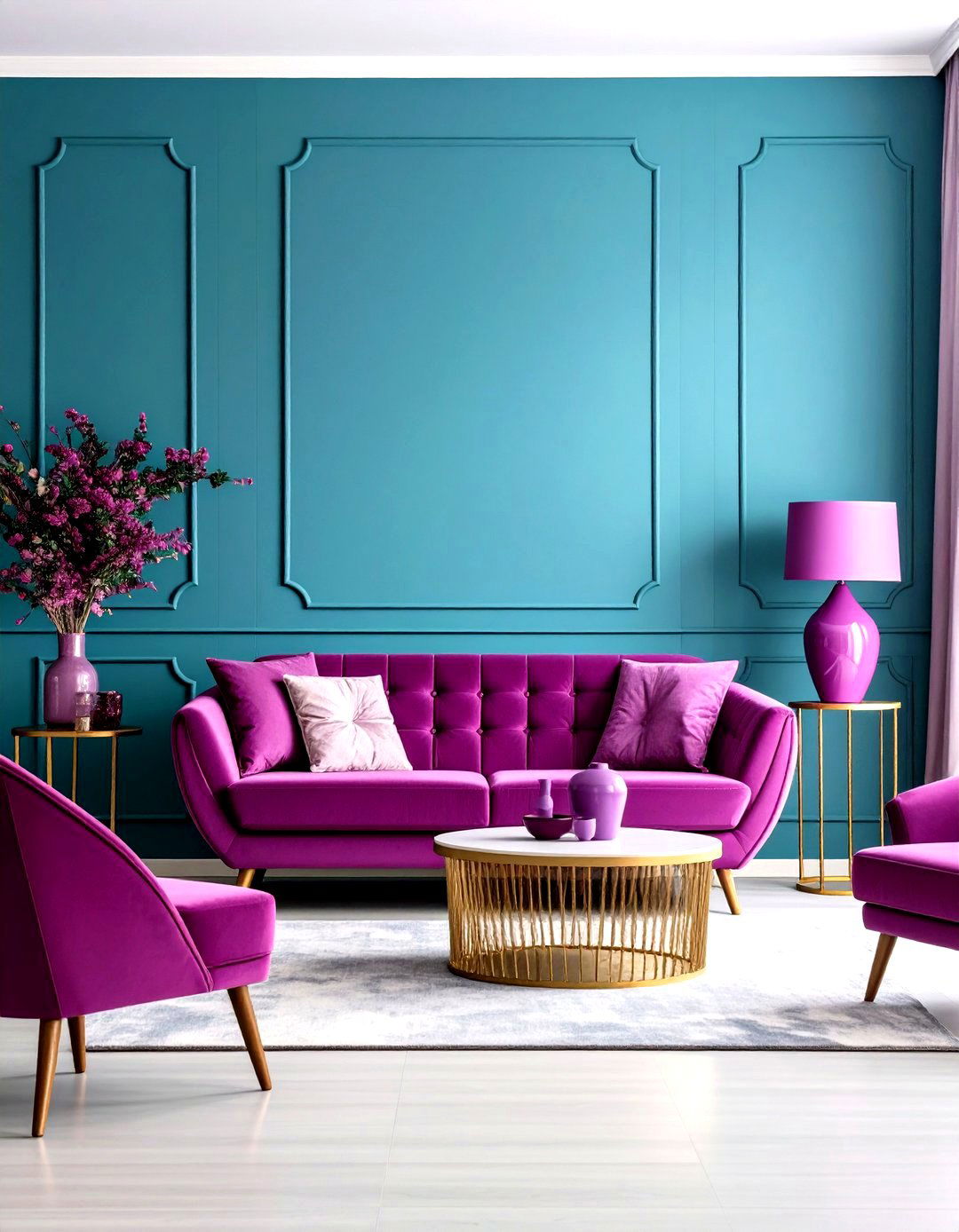 Cyan and Magenta - 20 Two Colour Combination for Living Room