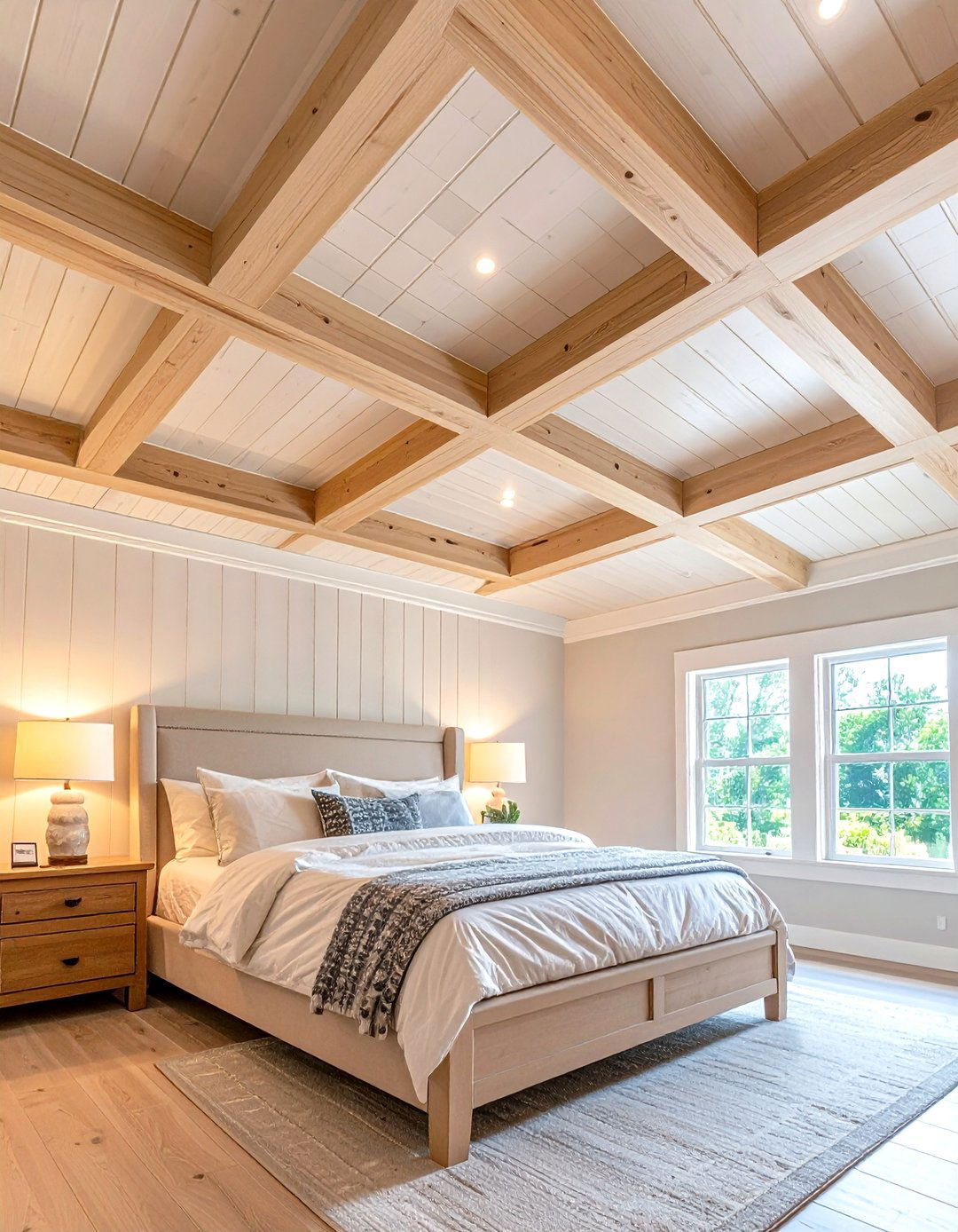 DIY Beadboard Coffered Ceiling Project - 20 Coffered Ceiling Ideas