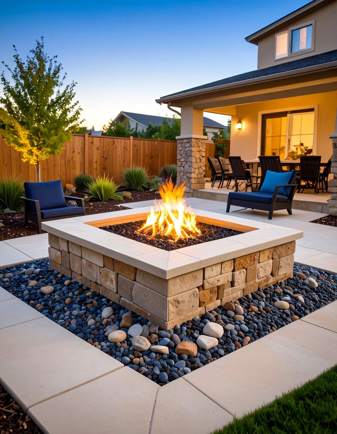 DIY Concrete Block Square Fire Pit - 20 Square Fire Pit Ideas