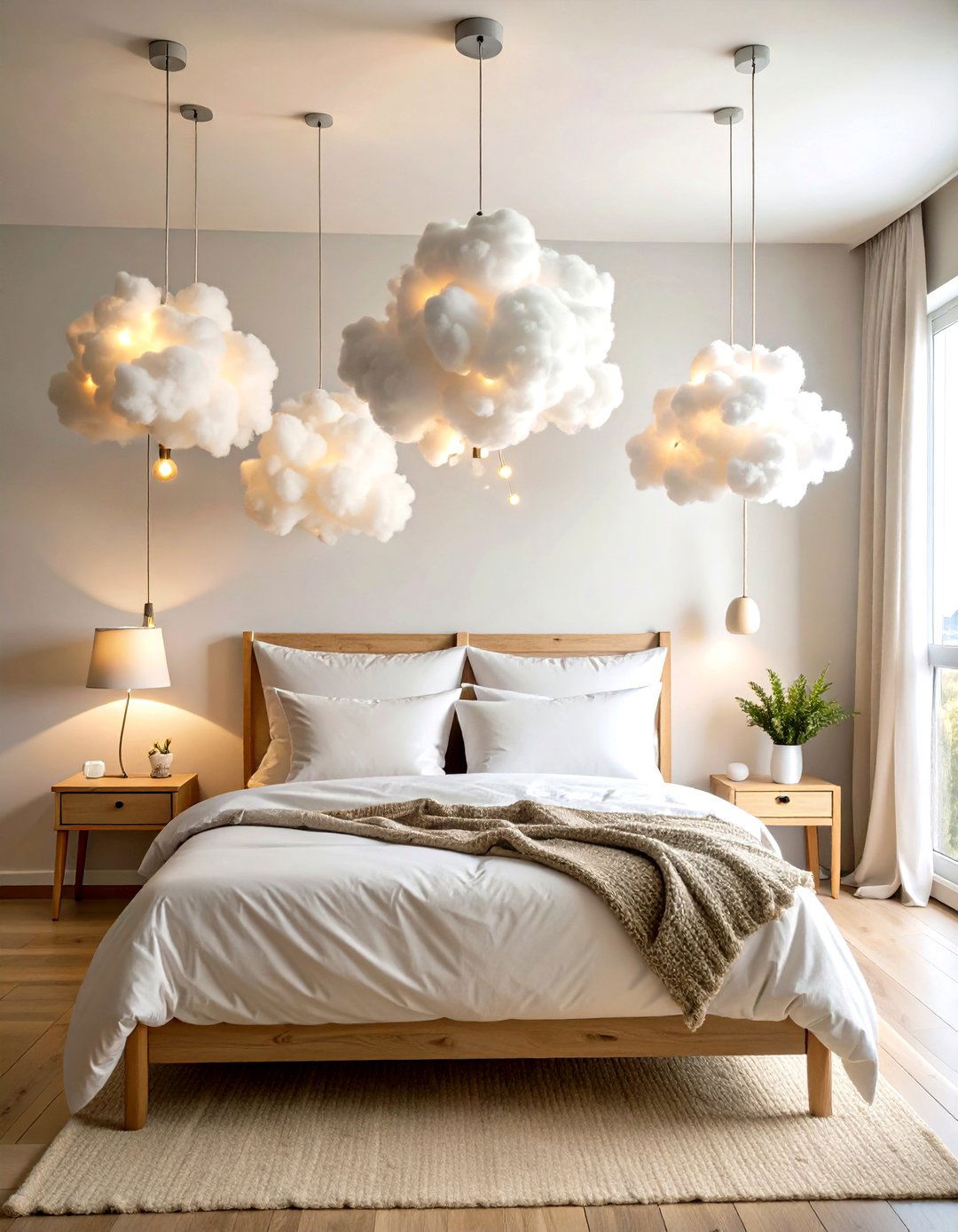 DIY Cotton Cloud Themed Bedroom Decorations - 20 Cloud Themed Bedroom Ideas
