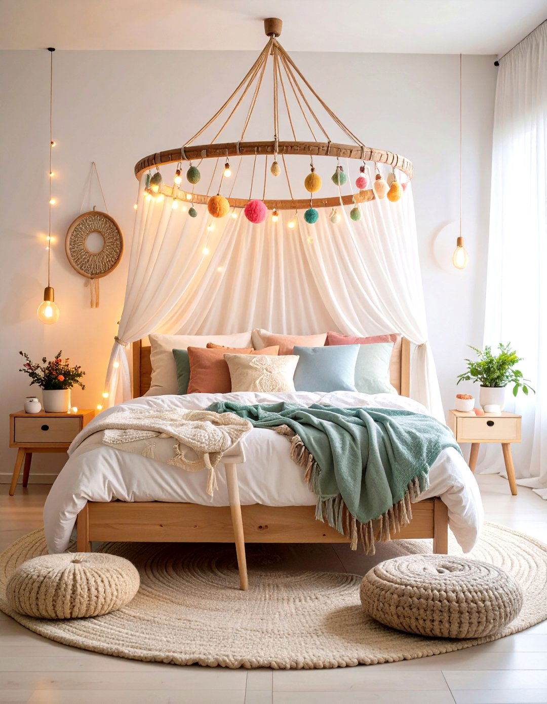 DIY Embroidery Hoop Canopy Bed - 20 Canopy Bed Ideas
