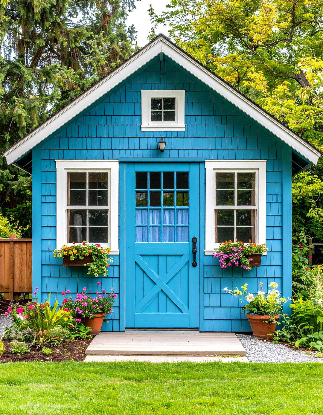 DIY Farmhouse Style Shed With Board and Batten - 20 Garden Shed Ideas