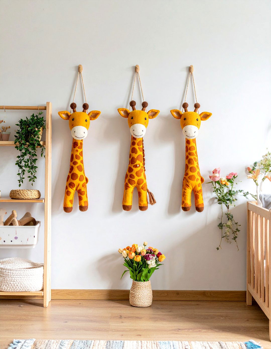 DIY Felt Giraffe Wall Hooks - 20 Giraffe Nursery Ideas
