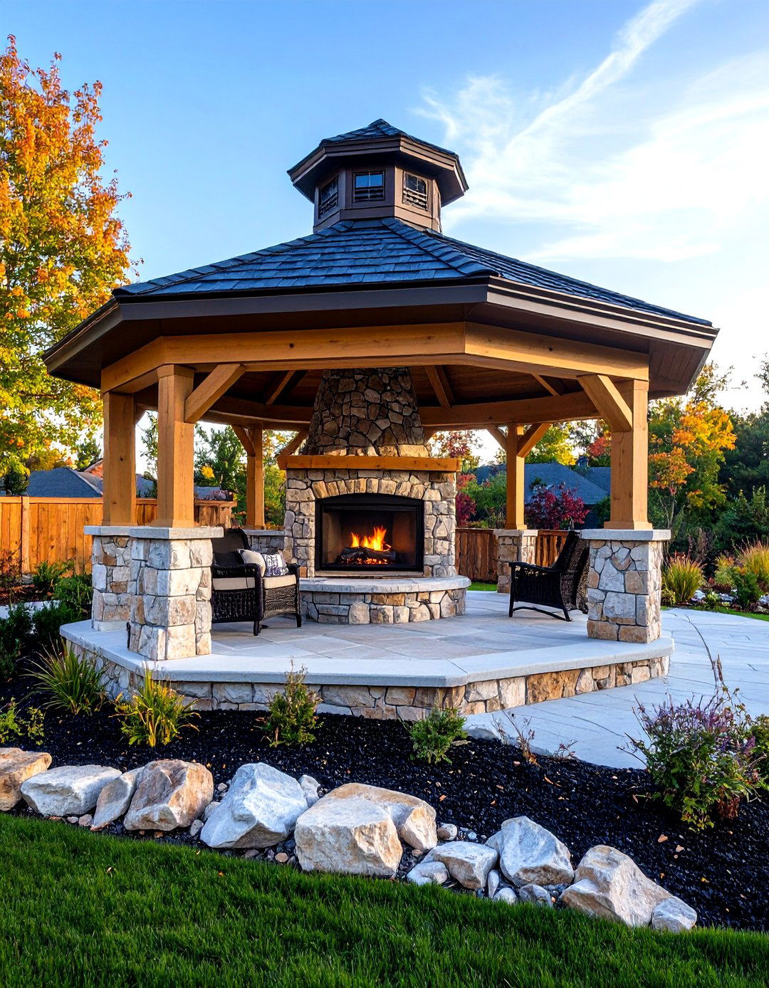 DIY Kit Gazebo With Prefab Fireplace Module - 20 Gazebo With Fireplace