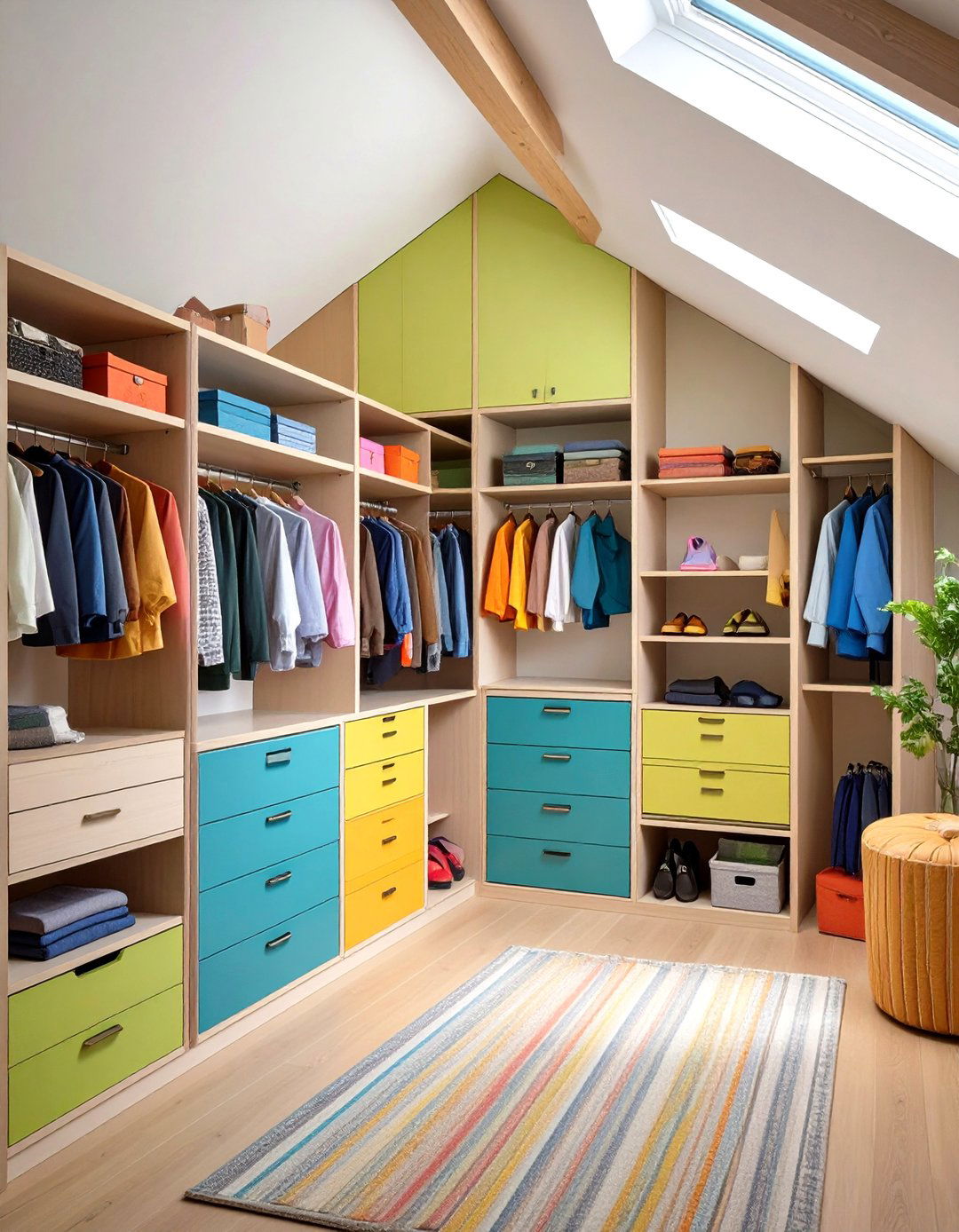 DIY MDF Cabinetry - 20 Sloped Ceiling Closet Ideas