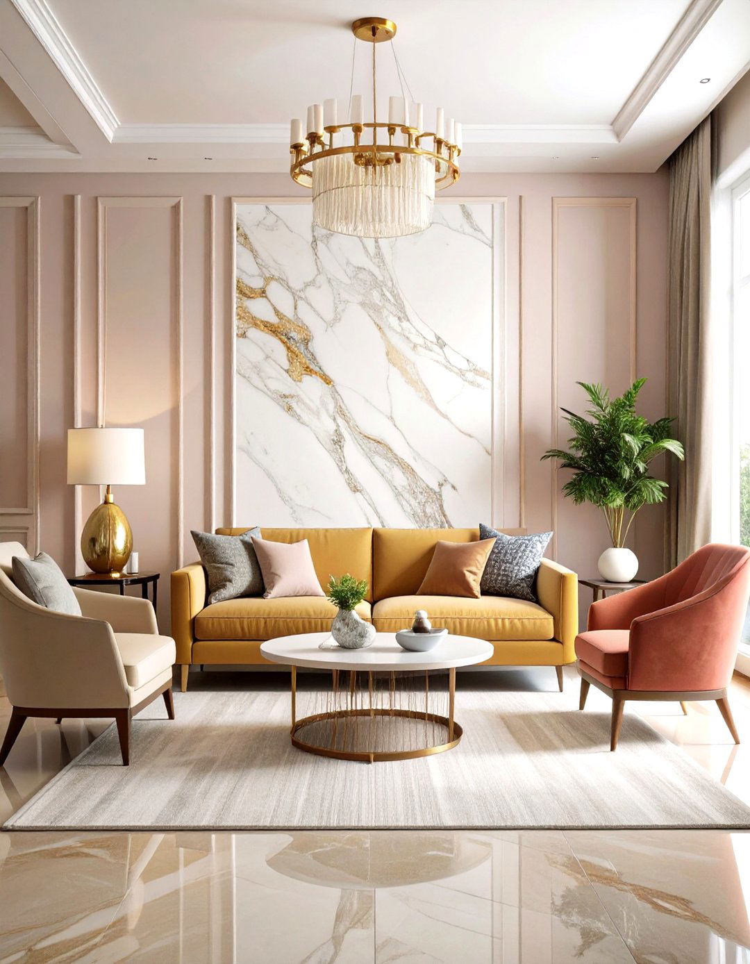 DIY Marble Wall Treatment - 20 Wall Painting Ideas of Any Room