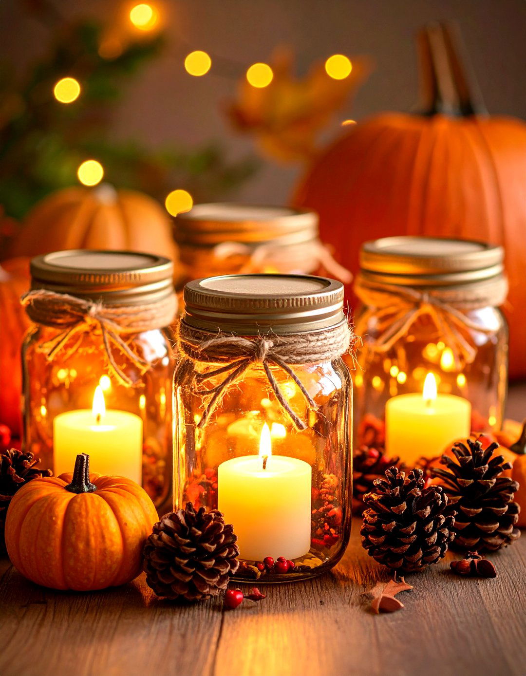 DIY Mason Jar Luminaries - 20 Thanksgiving Decoration Ideas