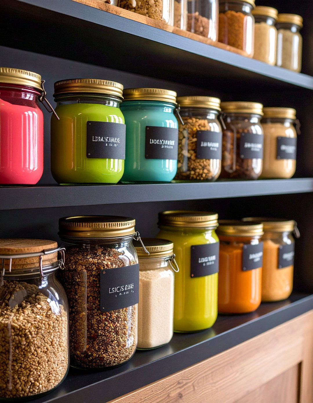 DIY Painted Mason Jar Storage - 20 Small Pantry Ideas