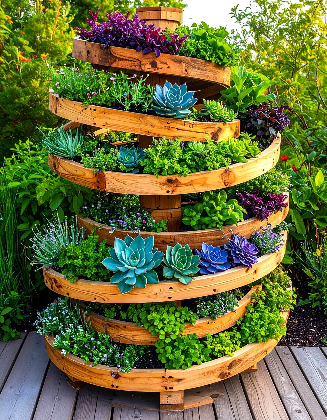 DIY Pallet Spiral - 20 Spiral Garden Design Ideas