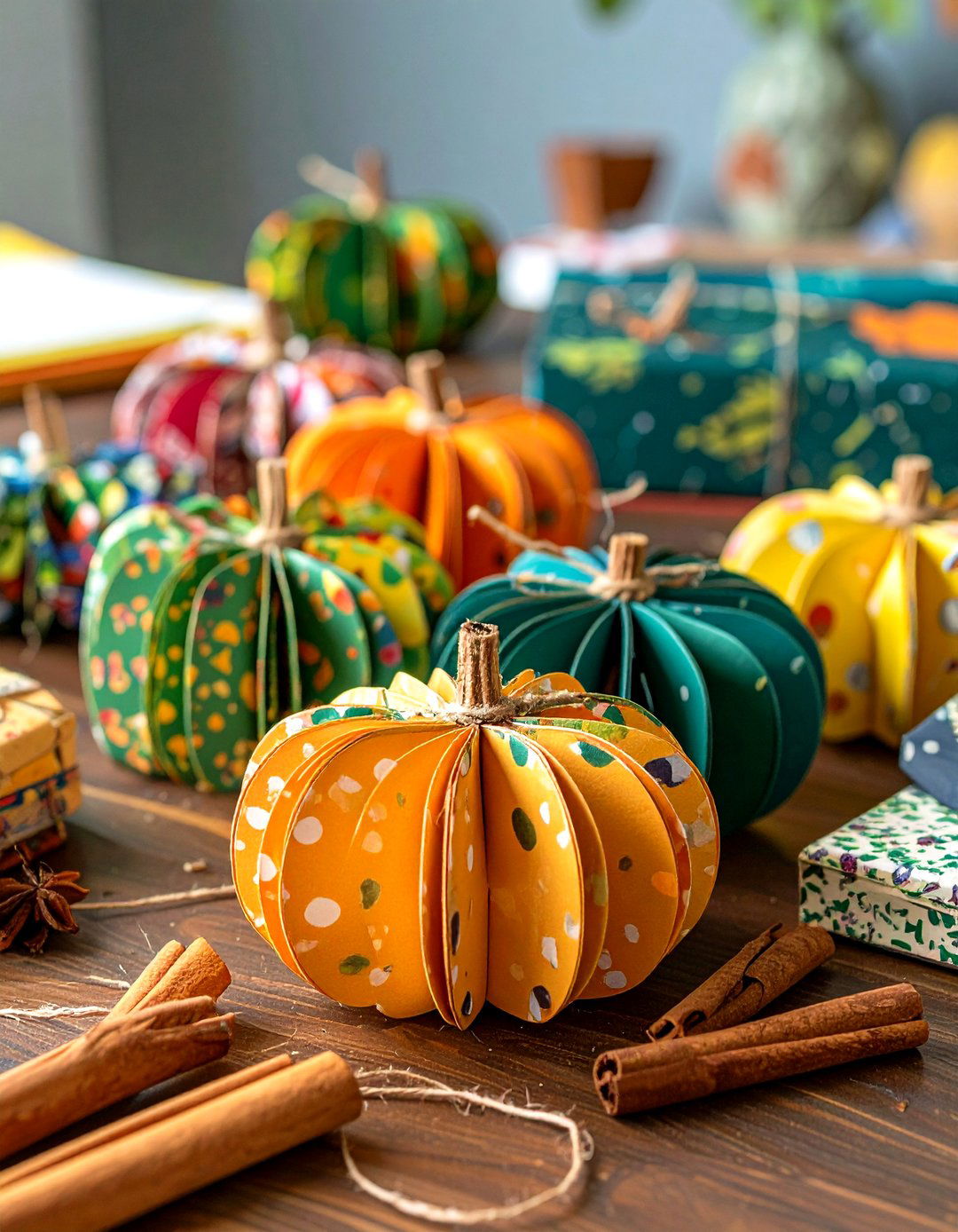 DIY Paper Pumpkins - 20 Thanksgiving Decor Ideas