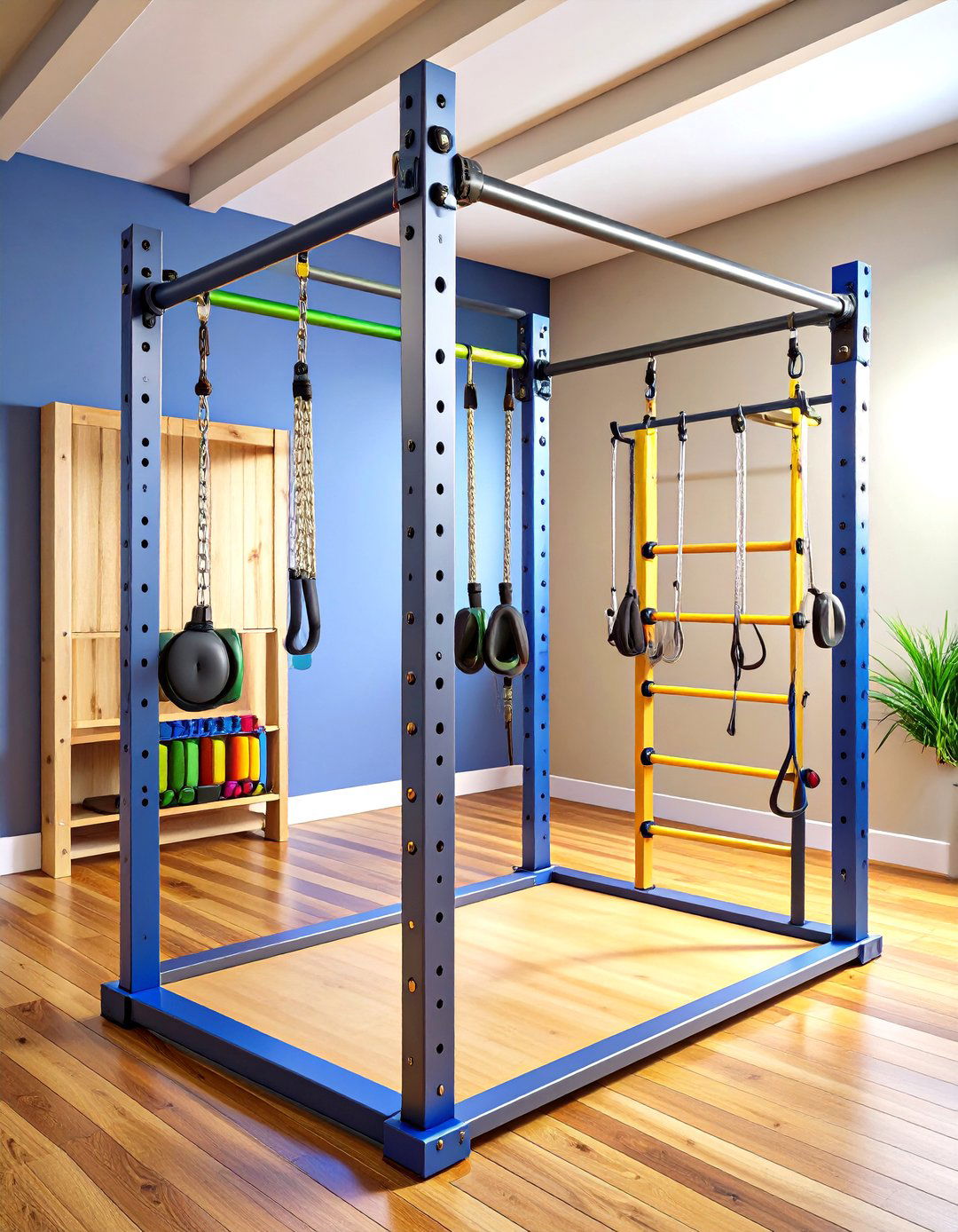 DIY Pipe Pull Up Tower for the Home Gym - 20 Home Gym Ideas