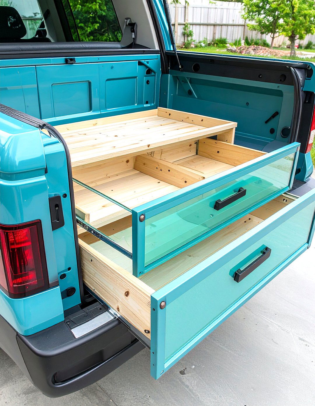 DIY Plexiglass Sliding Drawers - 20 Truck Bed Storage Ideas
