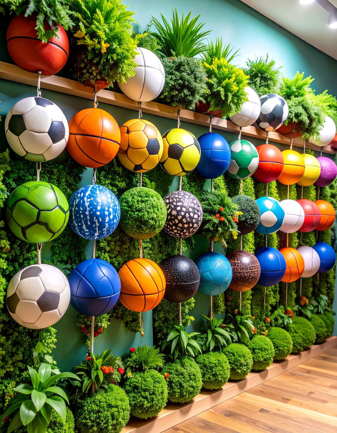 DIY Repurposed Ball Planters - 20 Sports Nursery Ideas