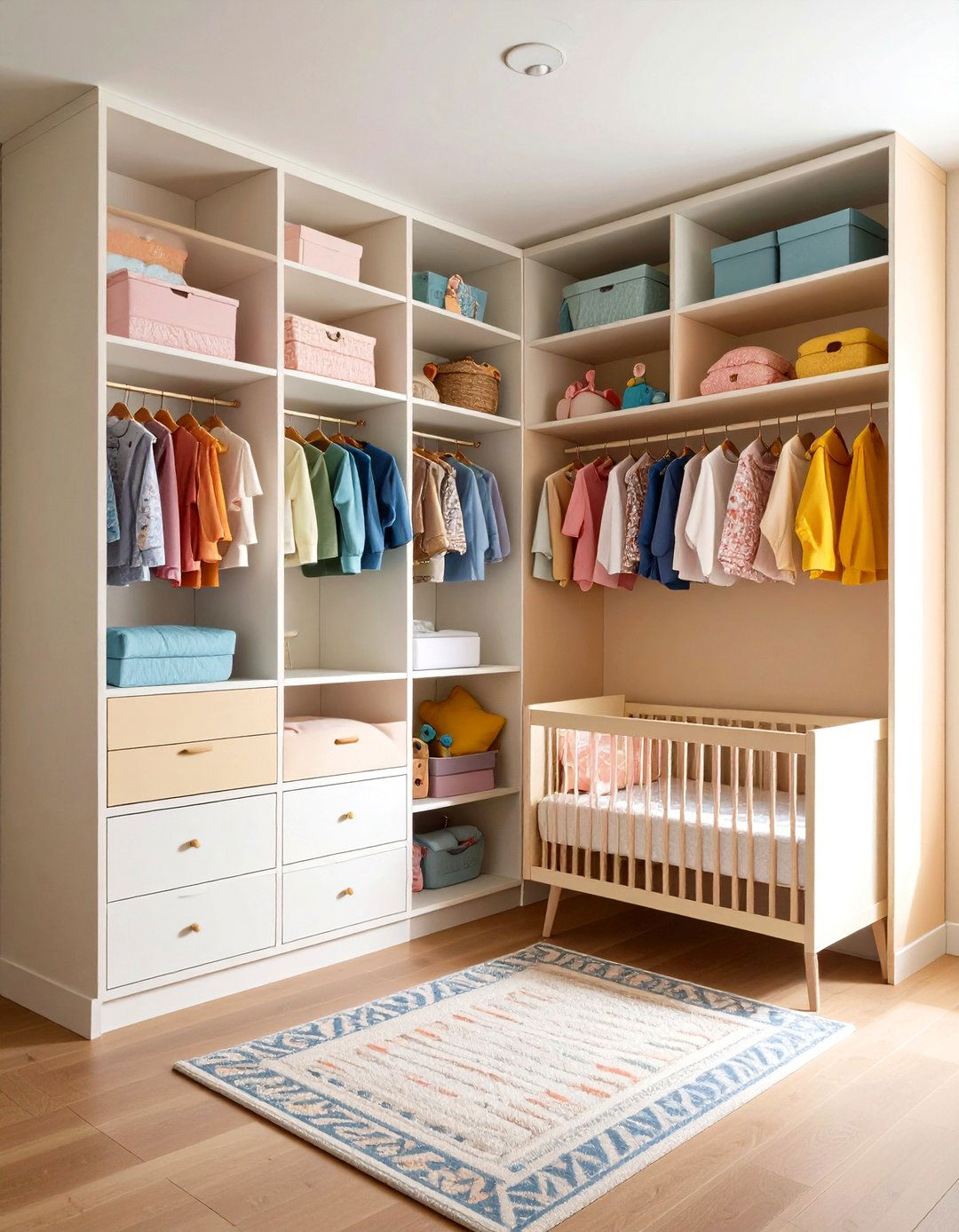 DIY Scalloped Closet Nursery - 20 Small Nursery Ideas