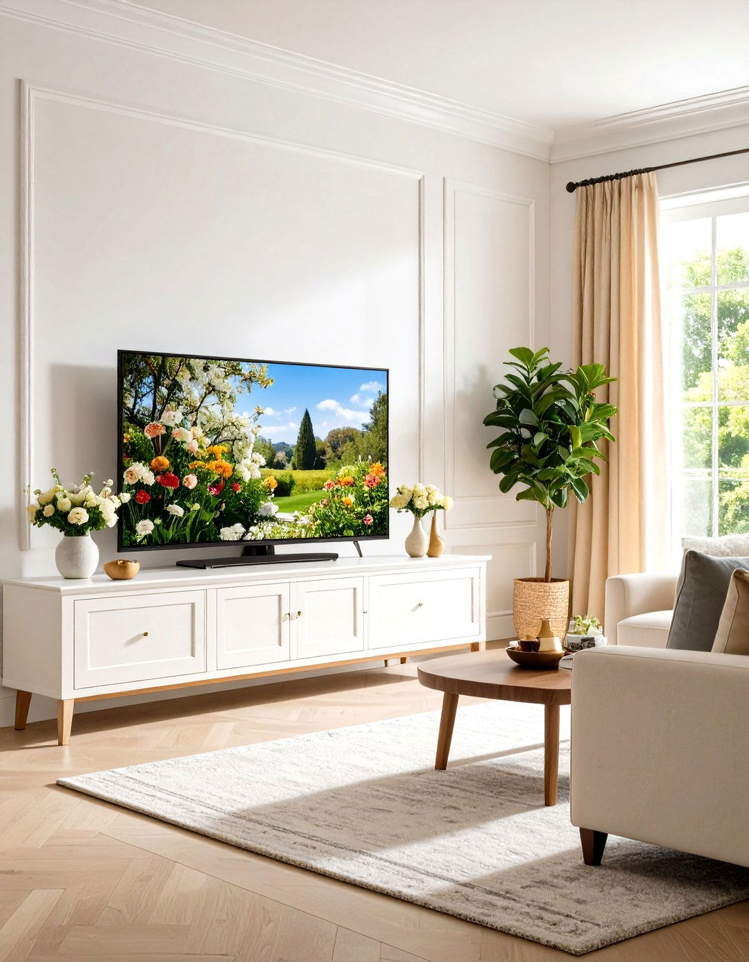 DIY TV Frame with Trim - 20 Tv Wall Ideas