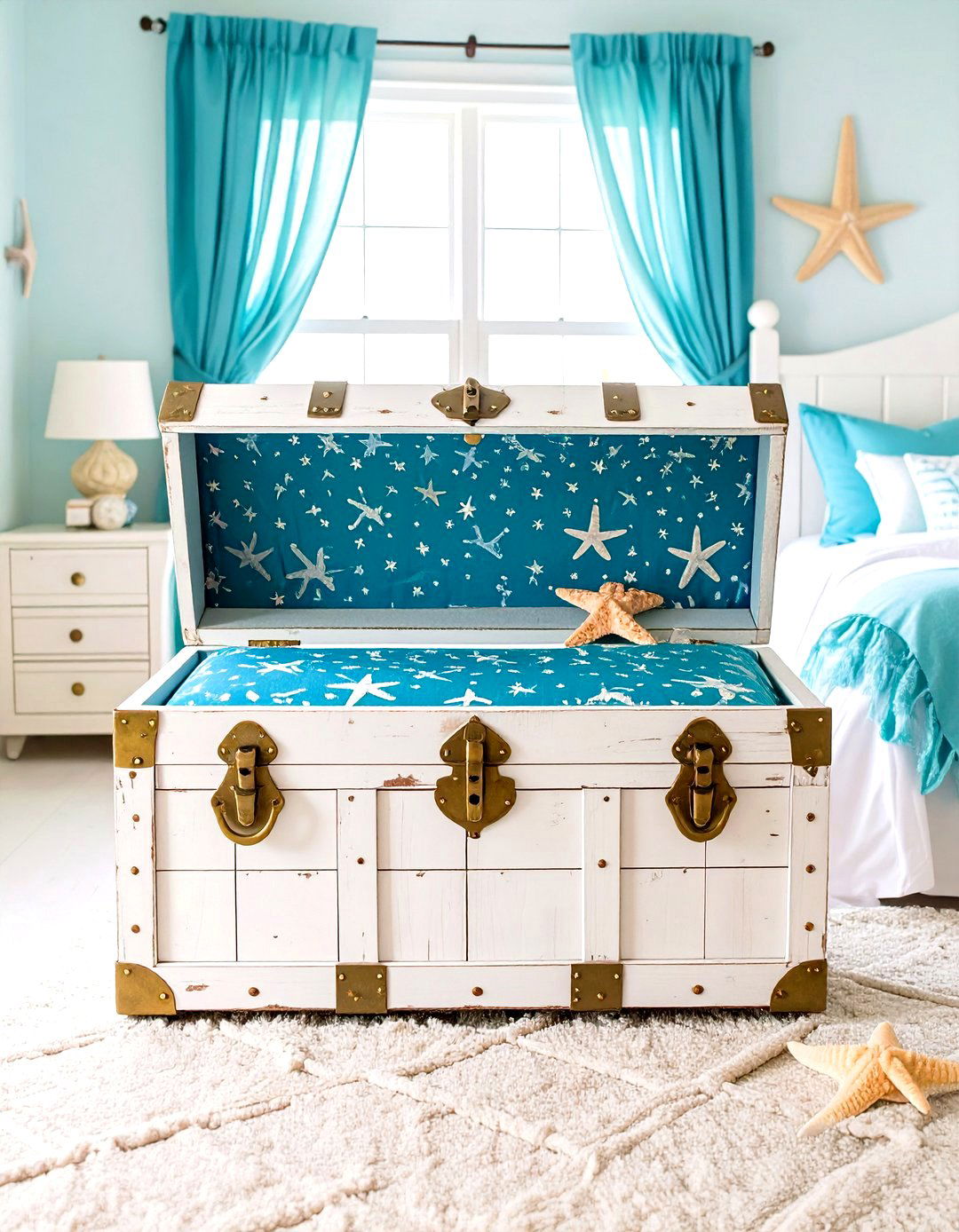 DIY Treasure Chest Storage - 20 Underwater Mermaid Bedroom Ideas