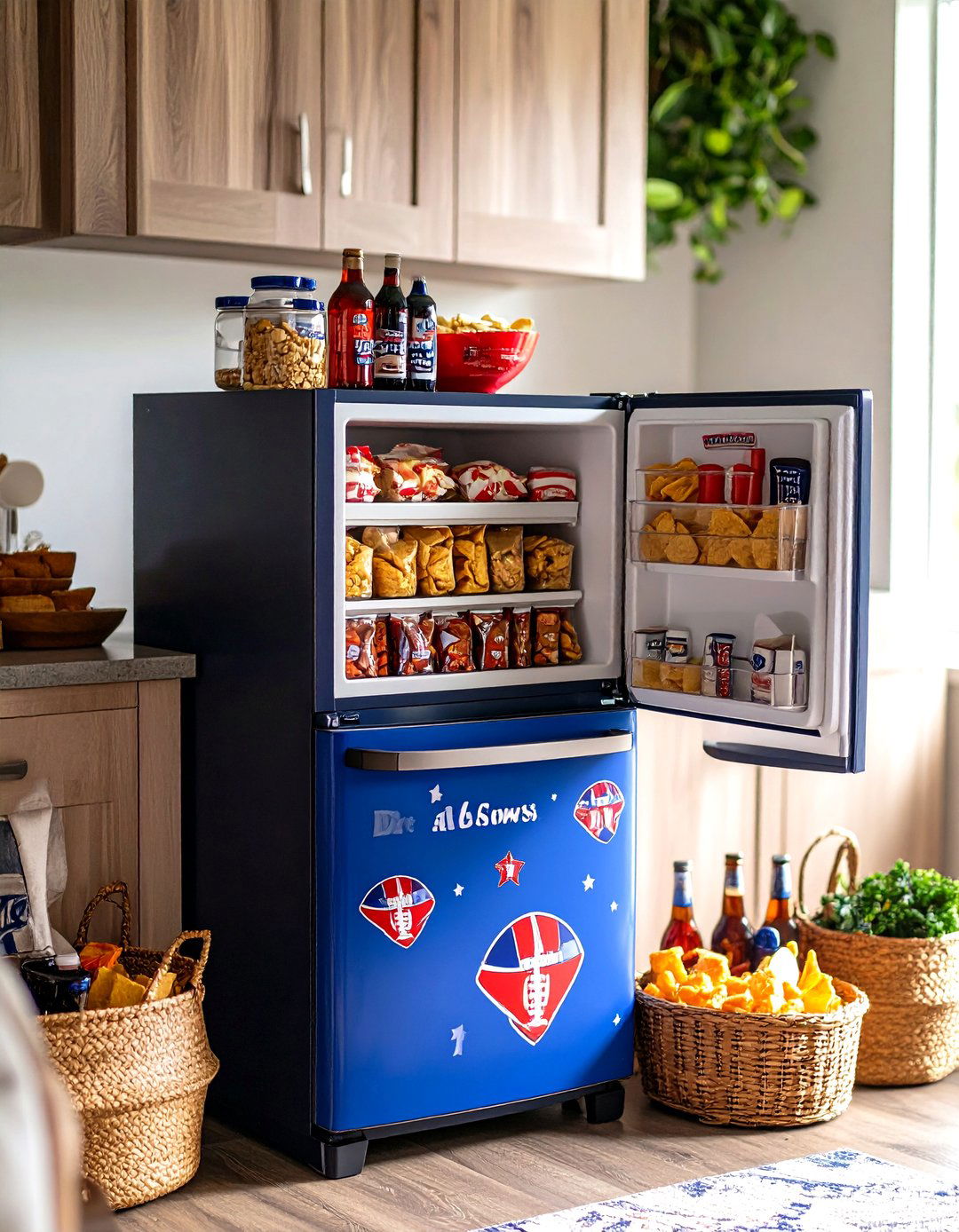 Dallas Cowboys Mini Fridge and Snack Hub - 20 Dallas Cowboys Man Cave Ideas