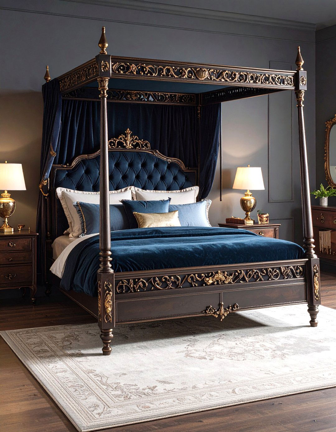 Dark Academia Bedroom with Gothic Four Poster Bed - 20 dark academia bedroom ideas